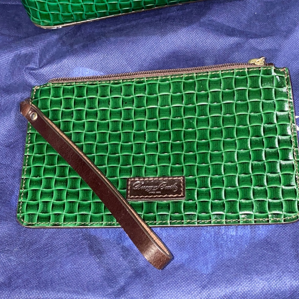 Dooney & Bourke Textured Green Tote with Brown Handles - Picture 2 of 10